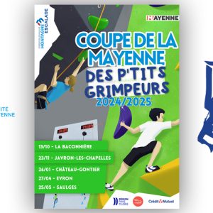 championnat départemental de bloc, et 2è étape de la Coupe de la mayenne des p’tits grimpeurs